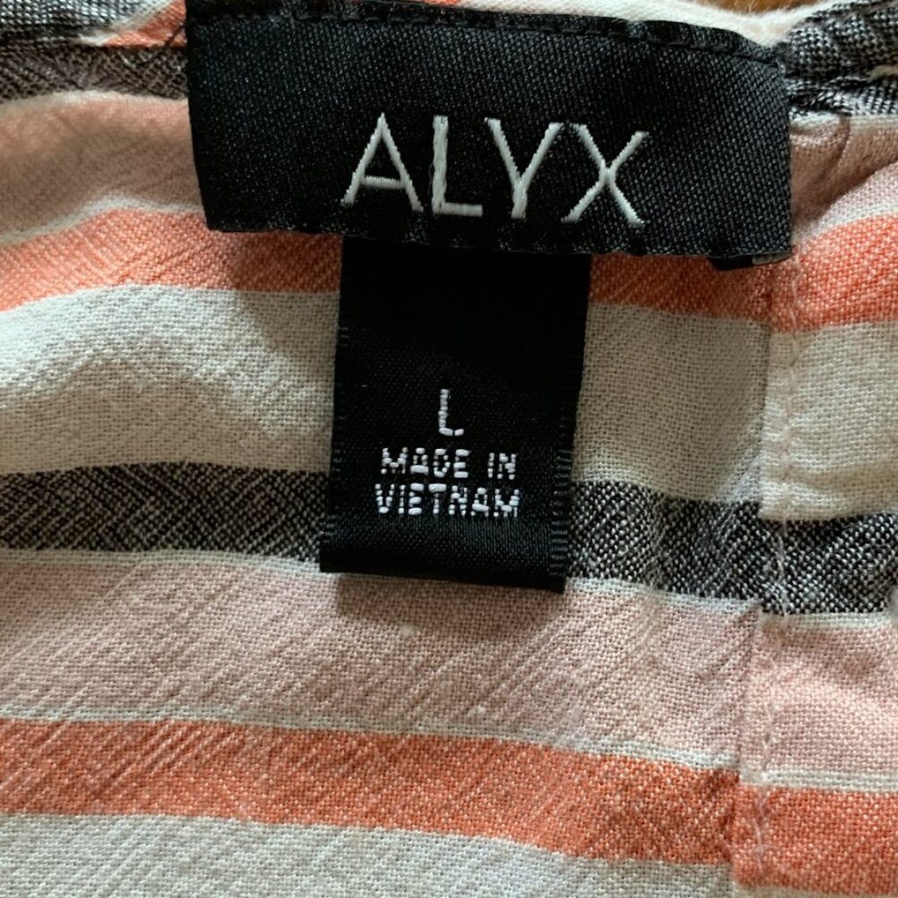 ALYX Women's Striped Boho Peasant Blouse Top Shirt Size Large - Picture 7 of 9